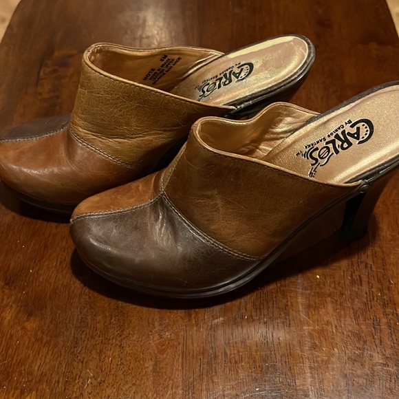 Carlos Santana women's size 5 m patchwork leather mule heels - Picture 3 of 7